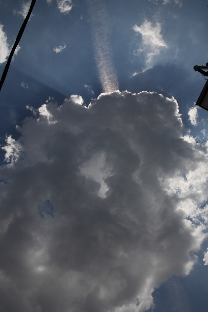 sunlit clouds in the sky